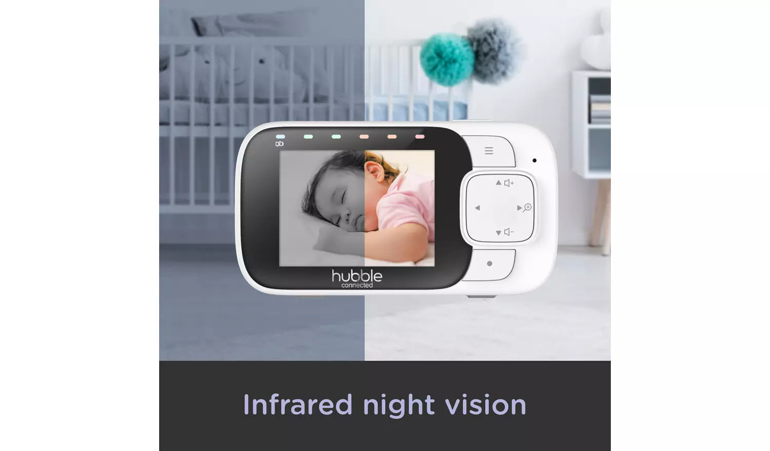 Monitor de bebé con video View Glow de 2.8" de Hubble Nursery